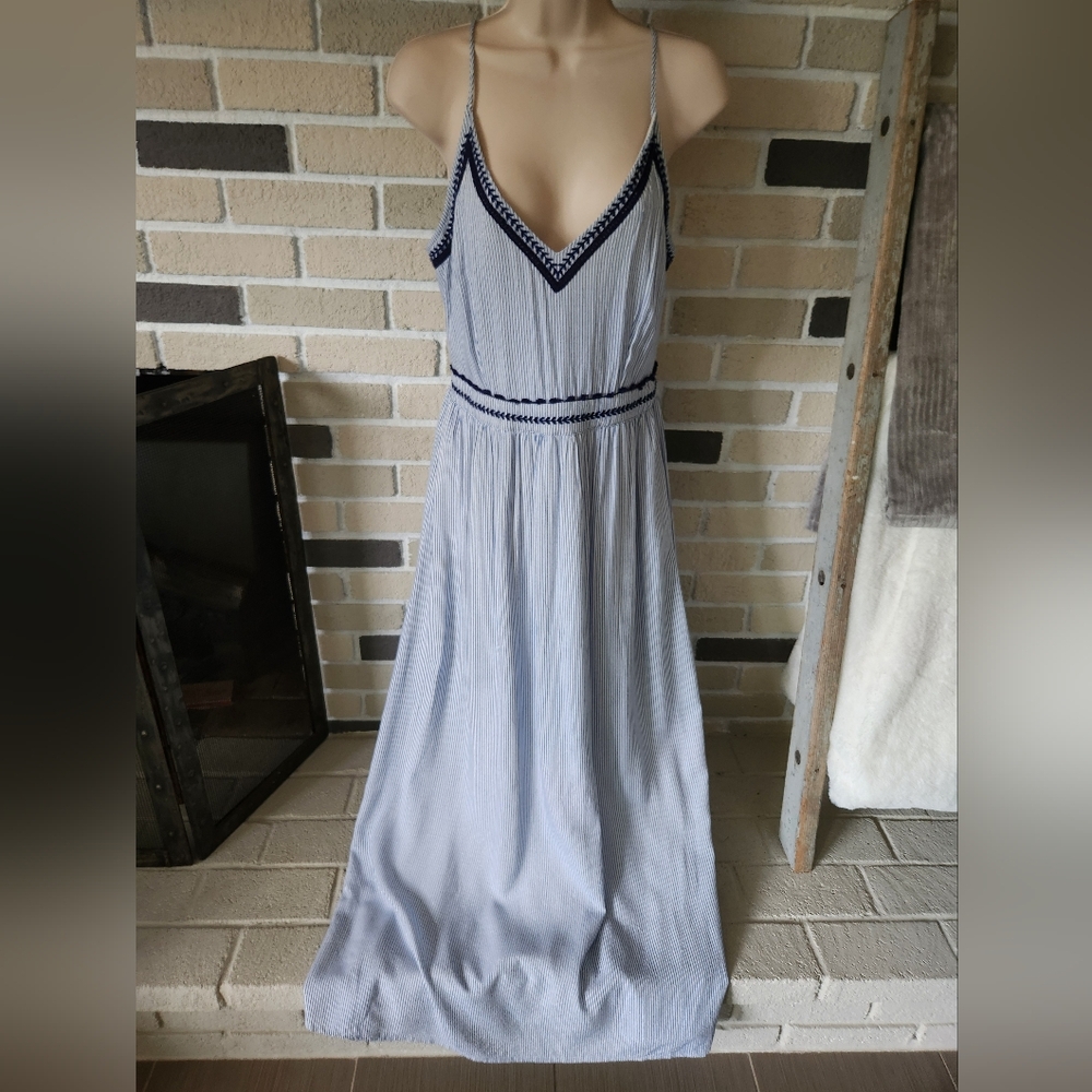 Japna Striped Spaghetti Strap Maxi Dress